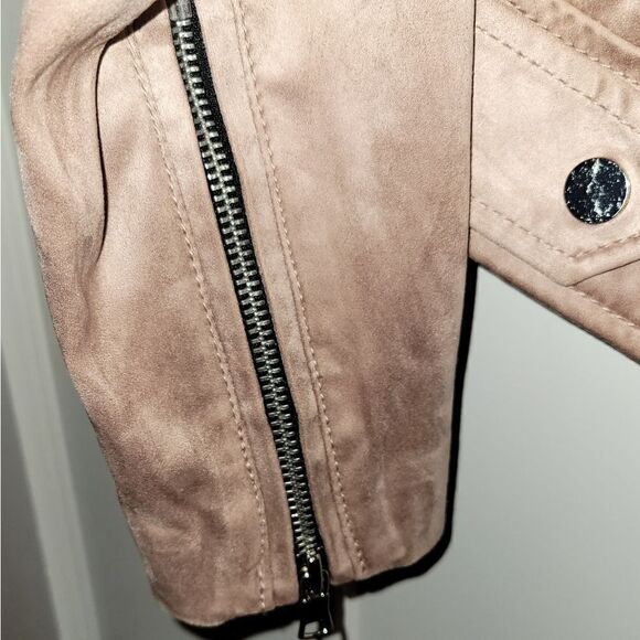 ANN Taylor Loft Faux Suede Moto Jacket Dusty Pink 14 Plus  NWT - Picture 6 of 6